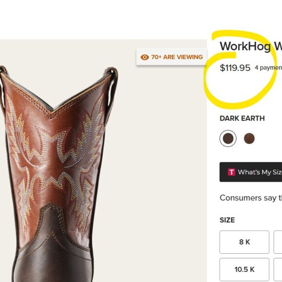 NIB Ariat Kid's Dark Earth Workhog Wide Square Toe Leather Boots. Cowboy Cowgirl - Picture 6 of 15